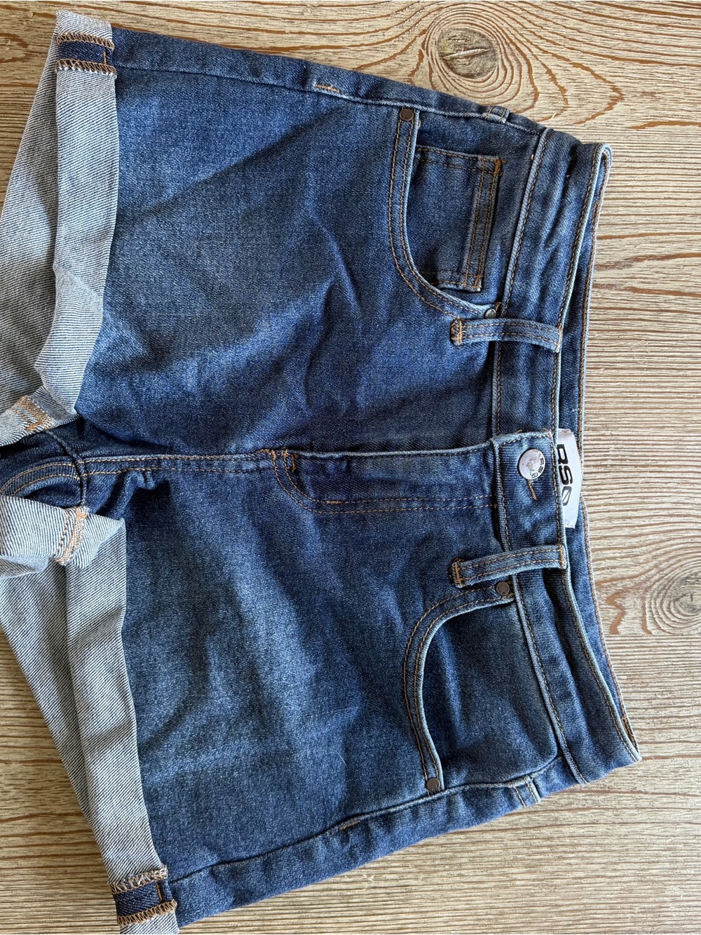 Tilly's Dark Blue Rolled-Hem Denim Shorts